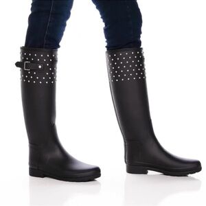 Hunter Black Matte Rain Bootss